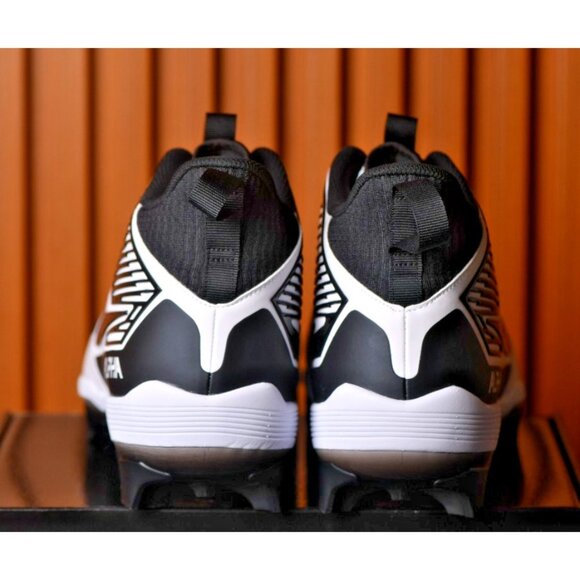 New! Size: 15 Men | Nike Alpha Menace Strong Football Cleats White/Black - Picture 16 of 16